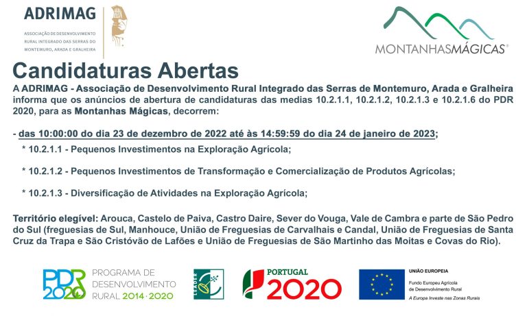 Pequenos Investimentos: candidaturas abertas na área da ADRIMAG